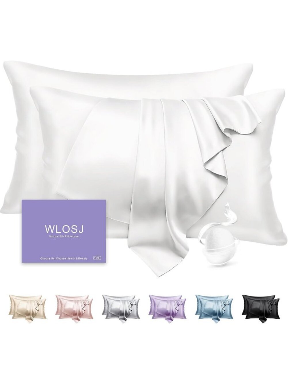 Luxurious 100% Mulberry Silk Pillowcases Set of 2, King Size, Cooling & Soft, 22